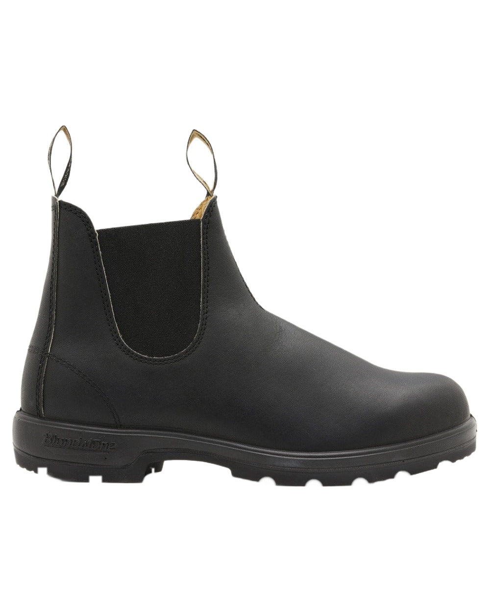 Black Coloured Blundstone 558 Voltan Black Leather Chelsea Boots on White Background
