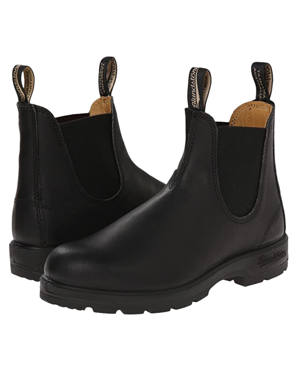 Black Coloured Blundstone 558 Voltan Black Leather Chelsea Boots on White Background
