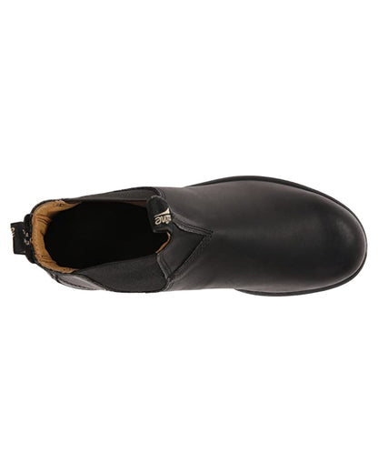 Black Coloured Blundstone 558 Voltan Black Leather Chelsea Boots on White Background

