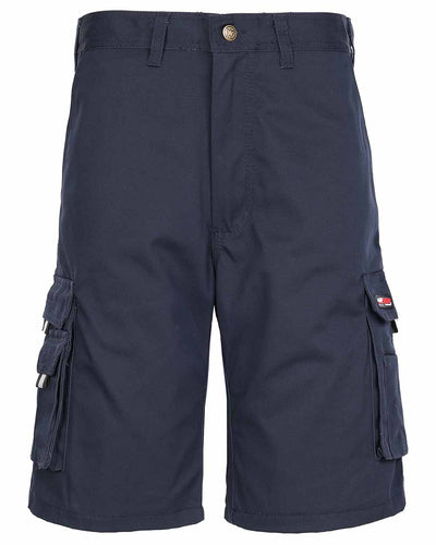 Navy Blue Coloured TuffStuff Pro Work Shorts On A White Background #colour_navy-blue