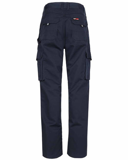 Navy Coloured TuffStuff Pro Work Trousers On A White Background 