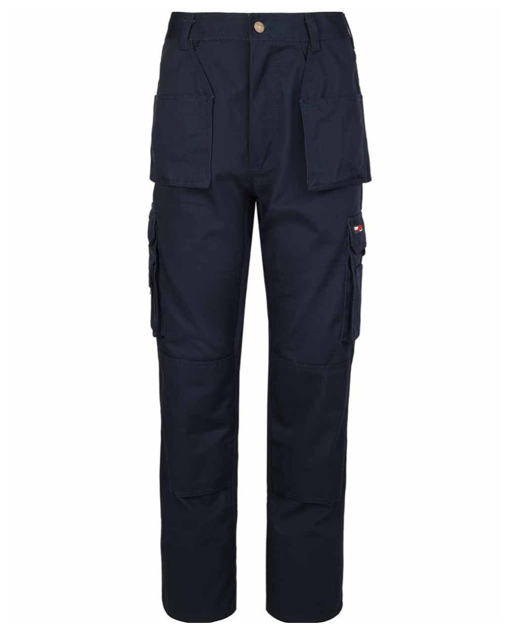 Navy Coloured TuffStuff Pro Work Trousers On A White Background 