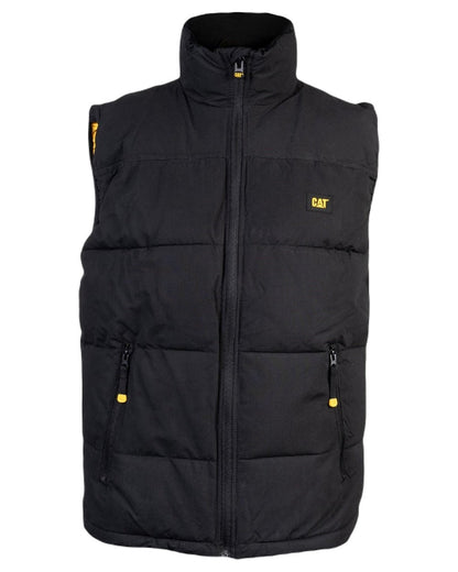 Black Coloured Caterpillar Arctic Zone Vest on White Background
