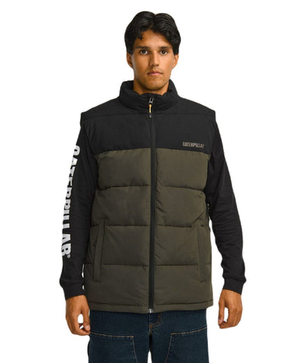 Moss Coloured Caterpillar Arctic Zone Vest on White Background

