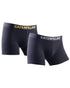 Black Yellow Charcoal Coloured Caterpillar Boxer Shorts Twin Pack on White Backgroud
