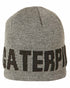 Dark Heather Grey Coloured Caterpillar Branded Beanie Cap On A White Background 