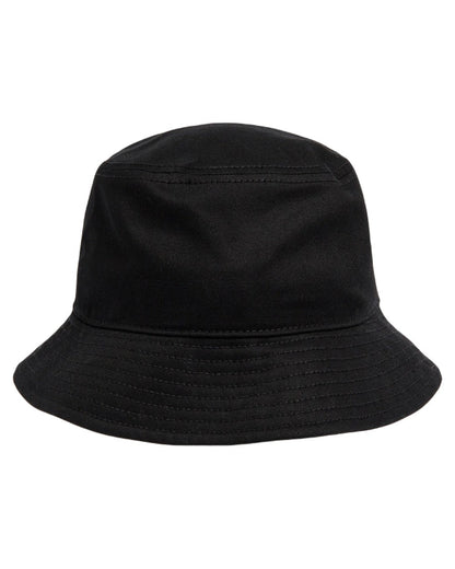 Black Coloured Caterpillar Bucket Hat on White Background
