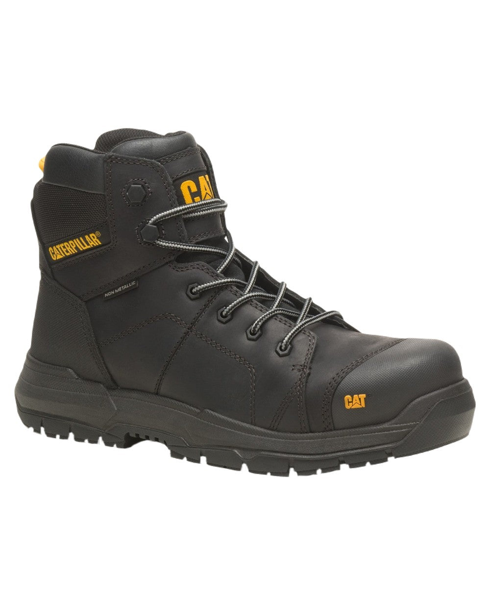 Black Coloured Caterpillar Crossrail 2.0 Safety Boots on White Background
