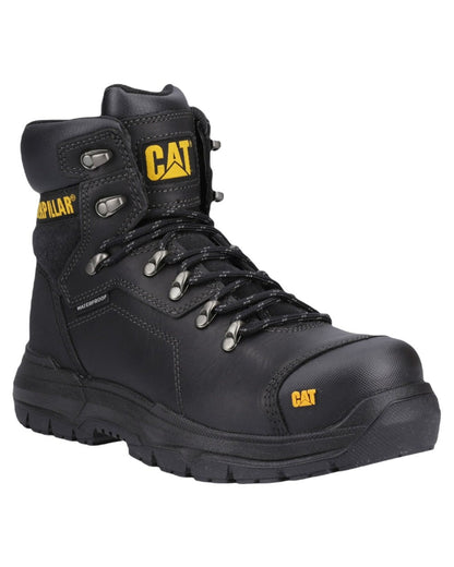 Black Coloured Caterpillar Diagnostic 2.0 Safety Boots on White Background
