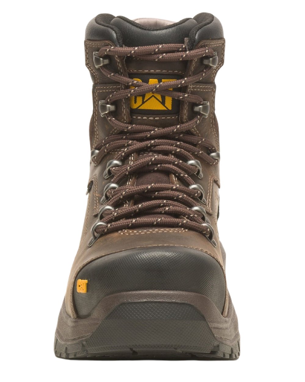 Coffee Coloured Caterpillar Diagnostic 2.0 Safety Boots on White Background
