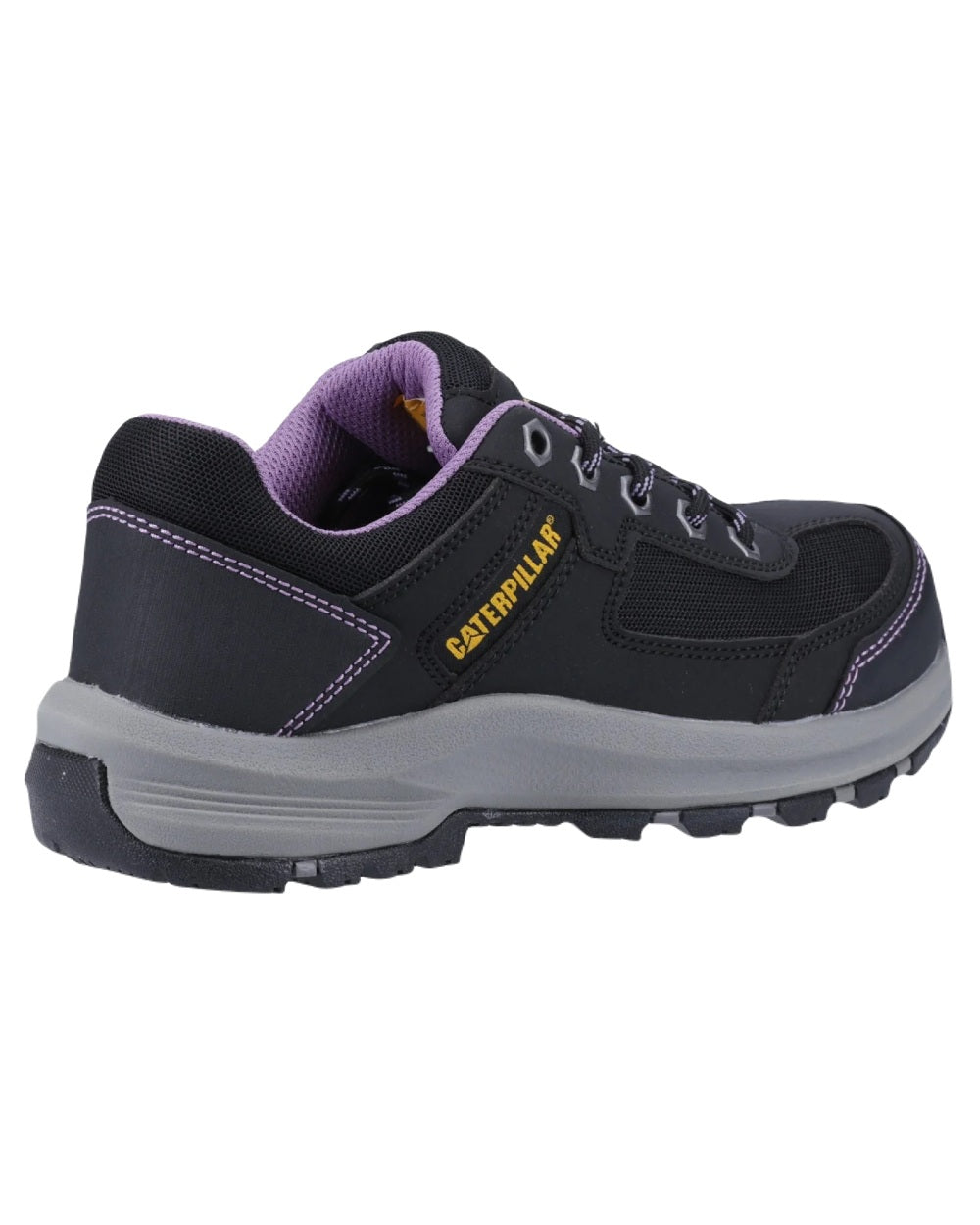 Black Lilac Coloured Caterpillar Womens Elmore Safety Work Shoes on White Background
