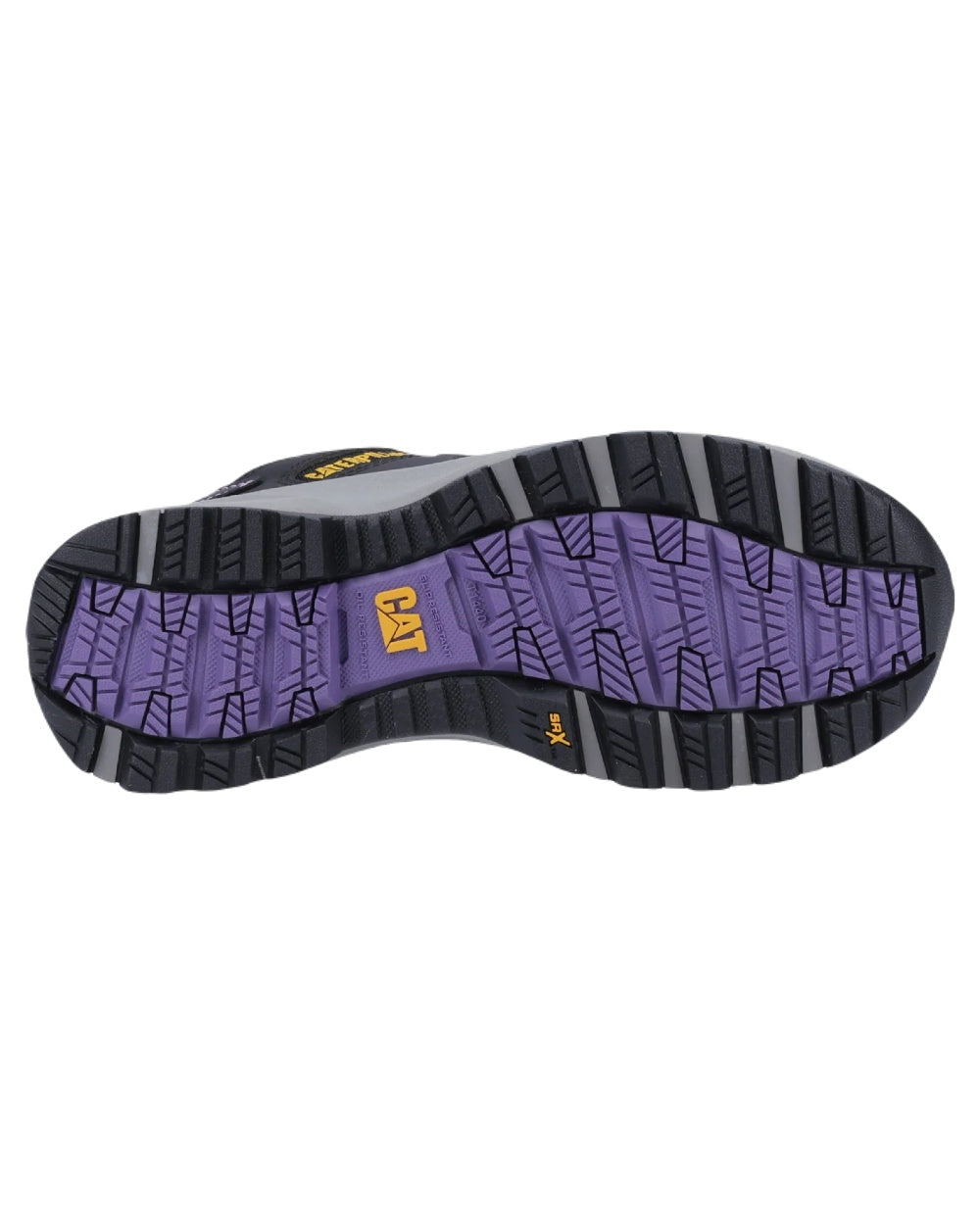 Black Lilac Coloured Caterpillar Womens Elmore Safety Work Shoes on White Background
