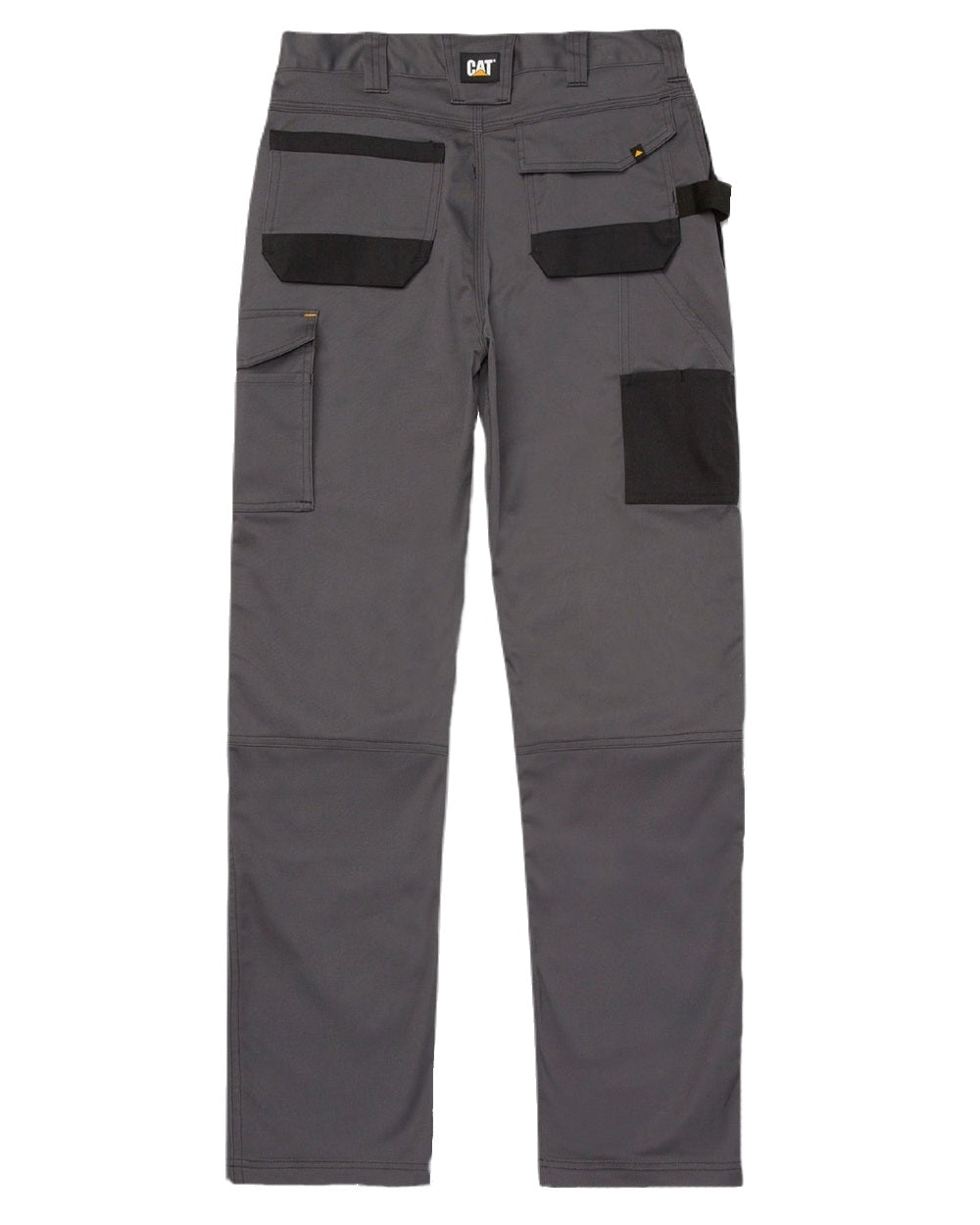 Dark Shadow Coloured Caterpillar Essential Knee Pocket Stretch Holster Trousers on White Background
