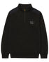 Black Coloured Caterpillar Essential Quarter Zip Sweatshirt on White Background
