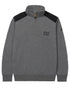 Dark Heather Grey Coloured Caterpillar Essential Quarter Zip Sweatshirt on White Background
