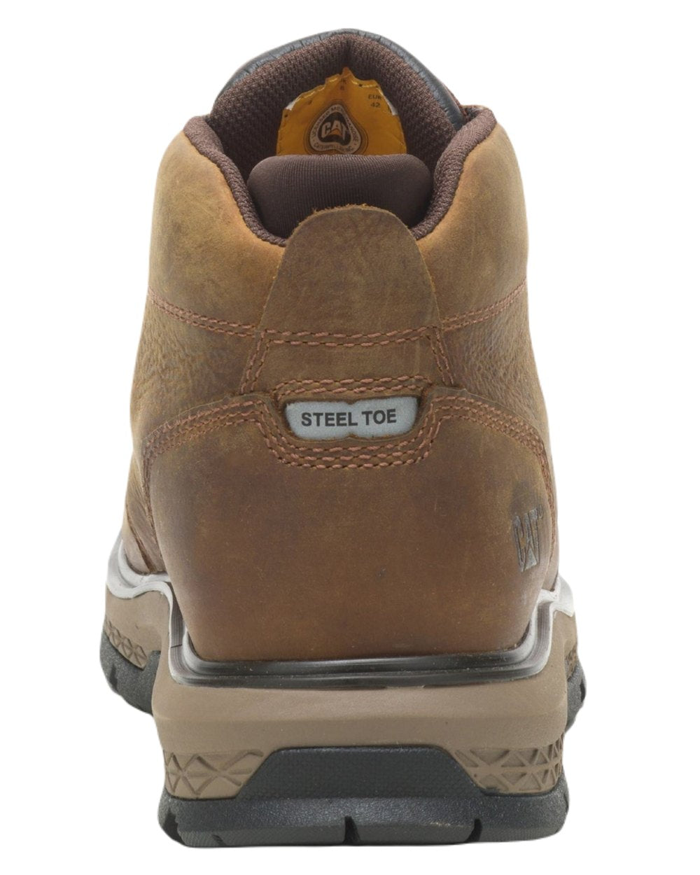 Pyramid Coloured Caterpillar Exposition 4.5 Safety Boots on White Background

