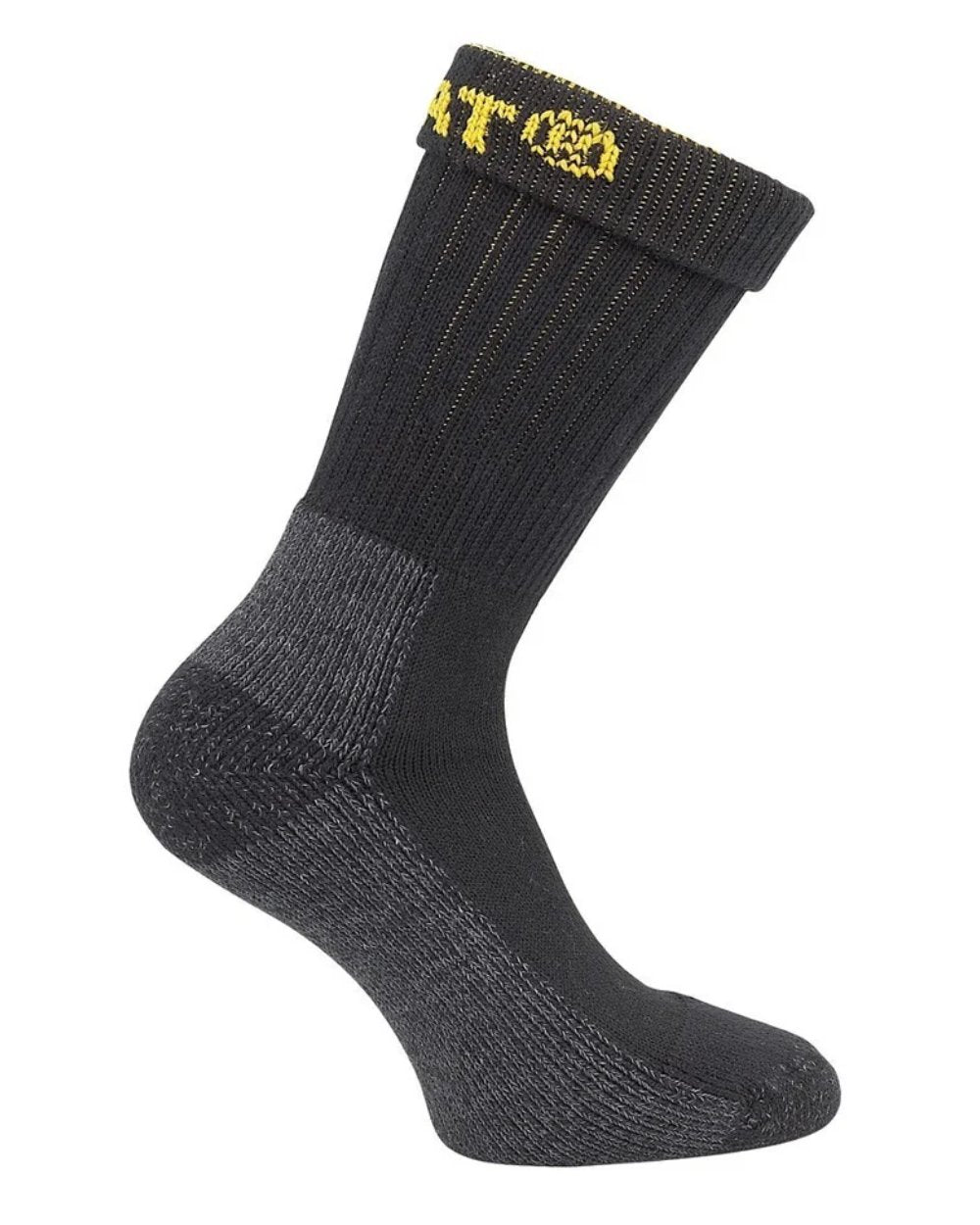 Black Coloured Caterpillar Industrial Work Sock 2 Pack On A White Background