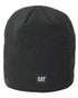 Black Coloured Caterpillar Logo Knit Cap On A White Background