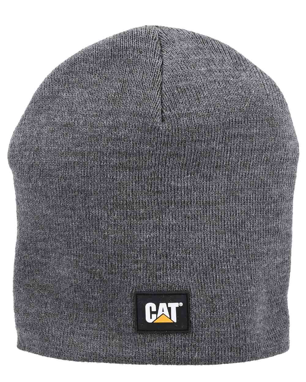 Dark Grey Coloured Caterpillar Logo Knit Cap On A White Background 