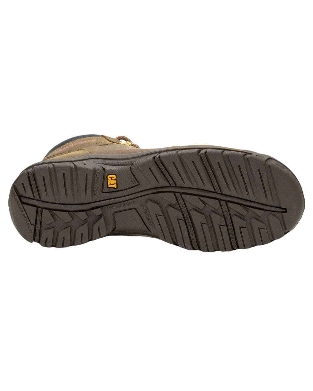 Pyramid Coloured Caterpillar Mae Safety Boots on White Background
