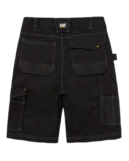 Black Coloured Caterpillar Mens Essential Stretch Holster Shorts on White Backgroud
