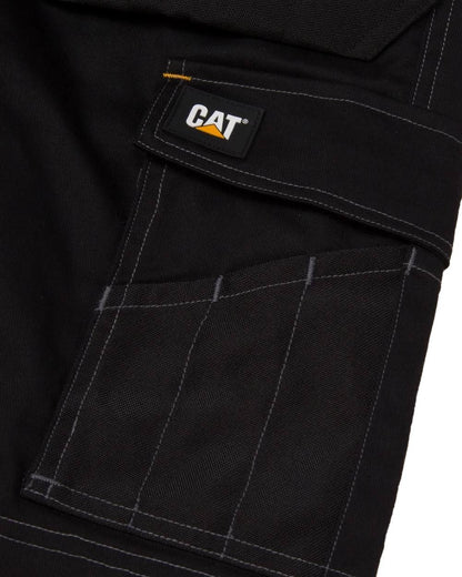 Black Coloured Caterpillar Mens Essential Stretch Holster Shorts on White Backgroud
