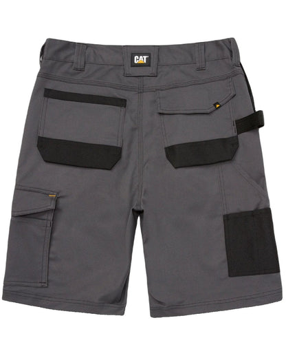Dark Shadow Coloured Caterpillar Mens Essential Stretch Holster Shorts on White Backgroud
