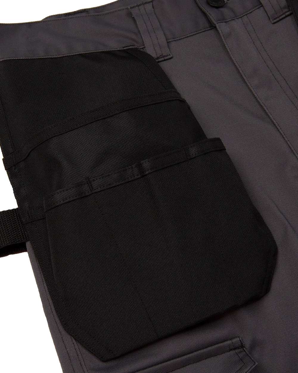 Dark Shadow Coloured Caterpillar Mens Essential Stretch Holster Shorts on White Backgroud
