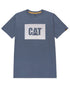Coronet Blue Coloured Caterpillar Mens Graphic Tee on White Background
