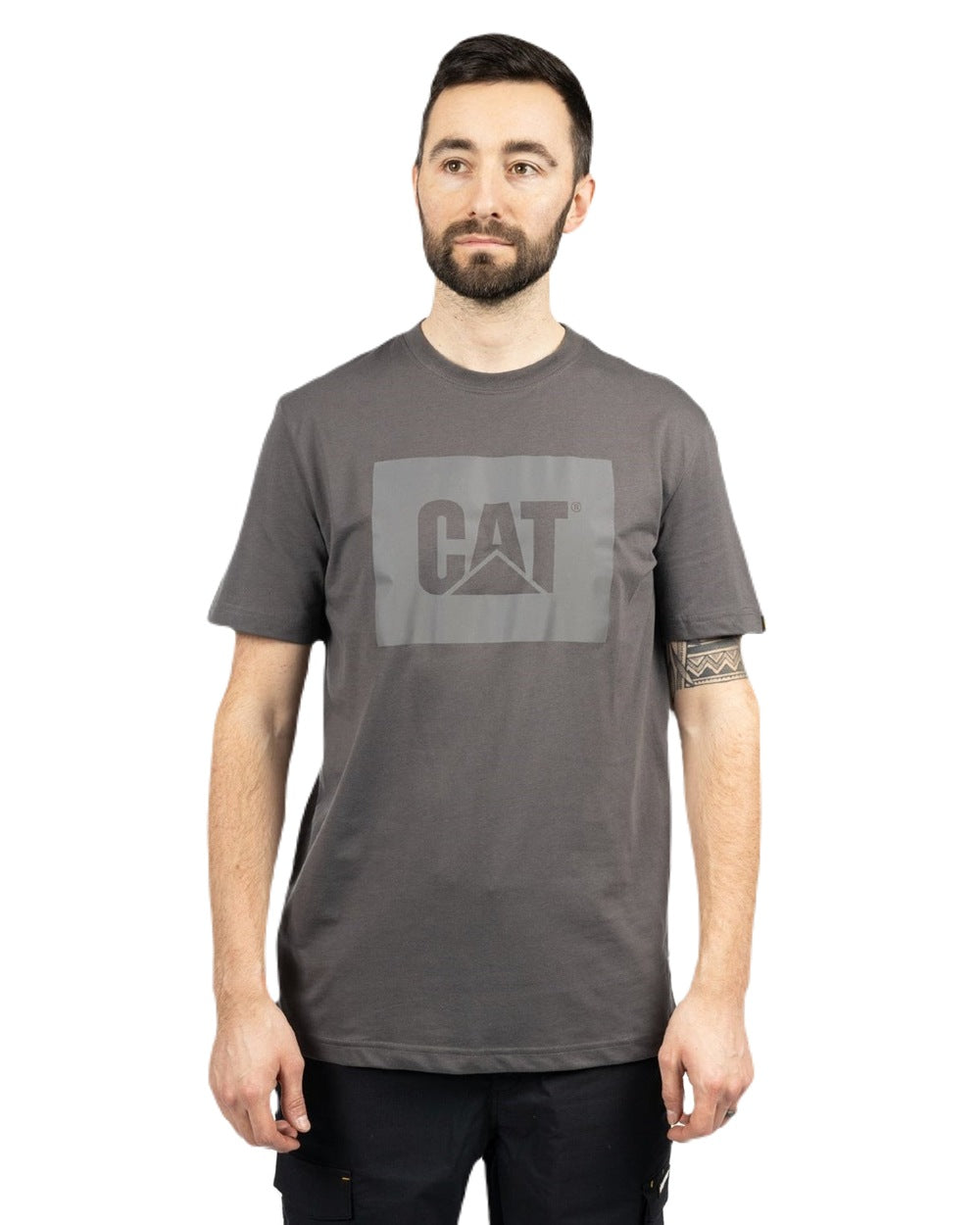 Magnet Coloured Caterpillar Mens Graphic Tee on White Background
