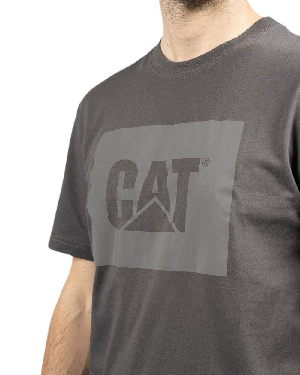 Magnet Coloured Caterpillar Mens Graphic Tee on White Background
