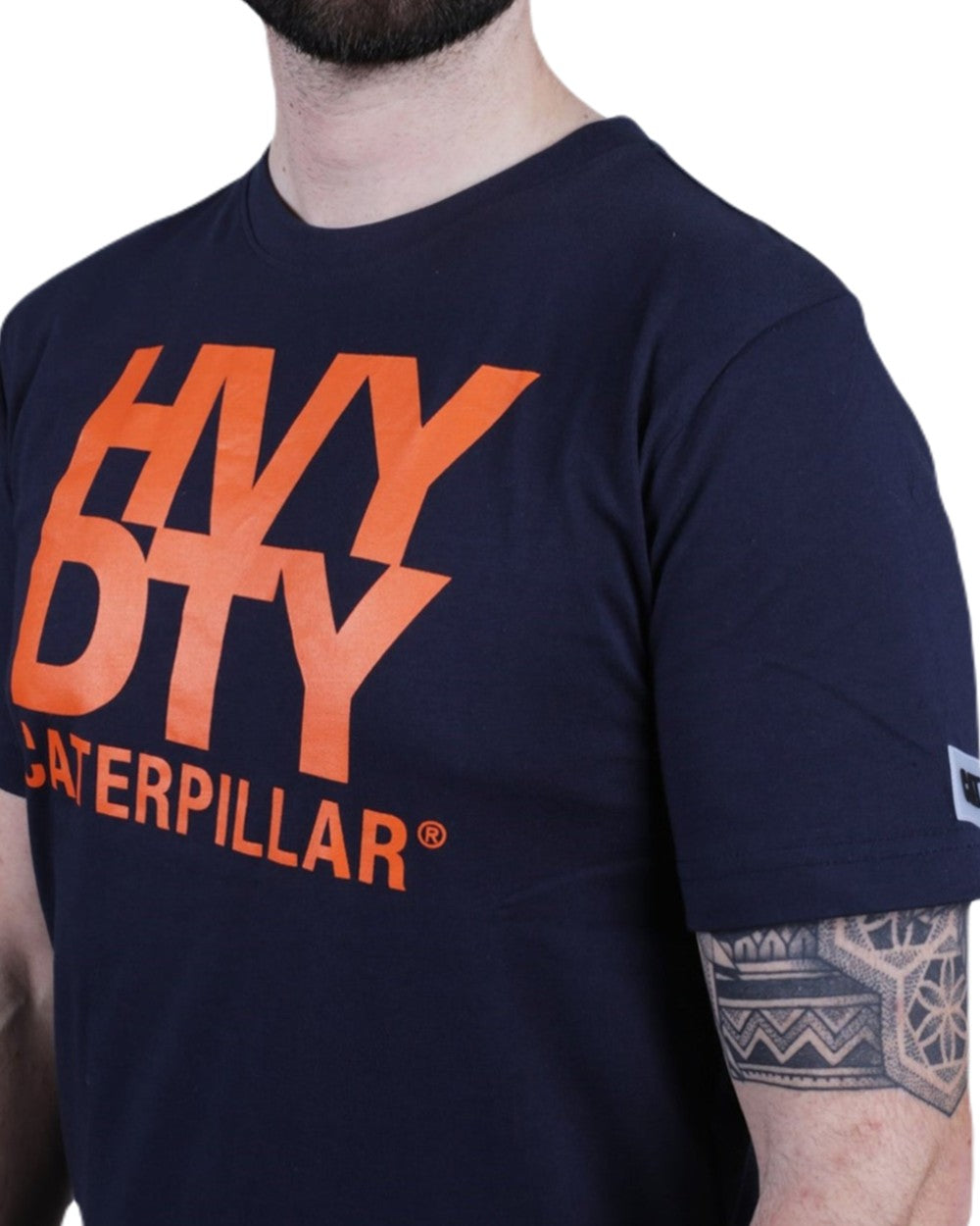 Eclipse Coloured Caterpillar Mens Heavy Duty T-Shirt on White Background
