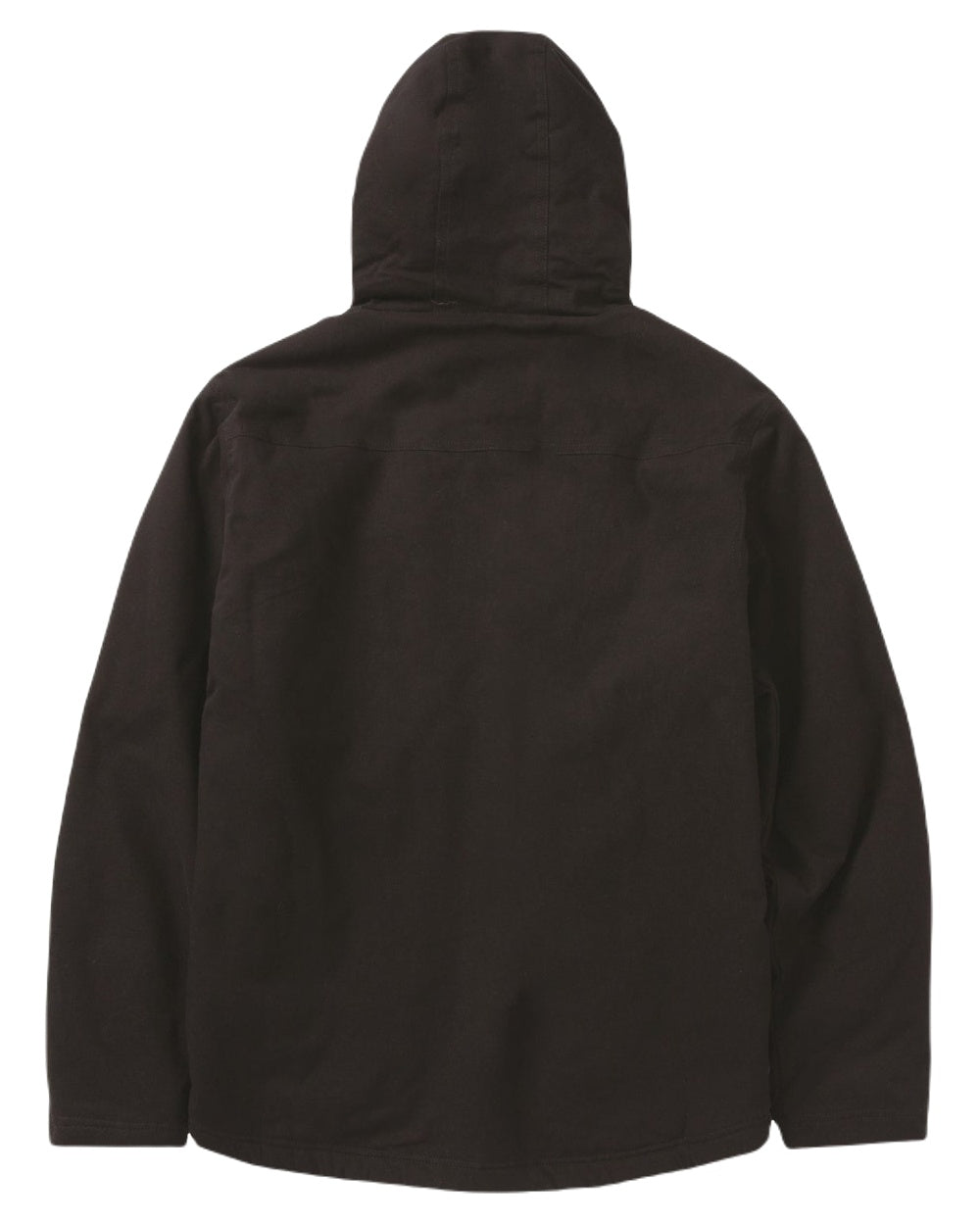 Black Coloured Caterpillar Mens Hooded Sherpa Lined Jacket on White Background
