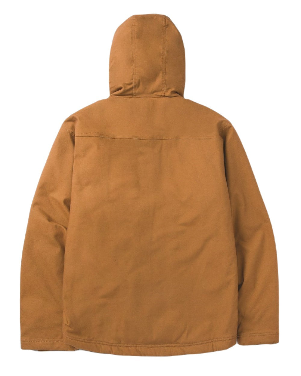 Bronze Coloured Caterpillar Mens Hooded Sherpa Lined Jacket on White Background
