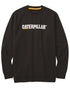 Black Coloured Caterpillar Mens Midweight Crewneck Sweatshirt on White Background
