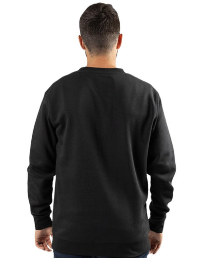 Black Coloured Caterpillar Mens Midweight Crewneck Sweatshirt on White Background
