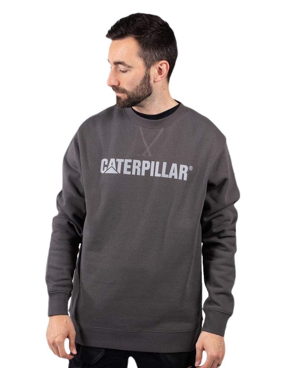 Magnet Coloured Caterpillar Mens Midweight Crewneck Sweatshirt on White Background
