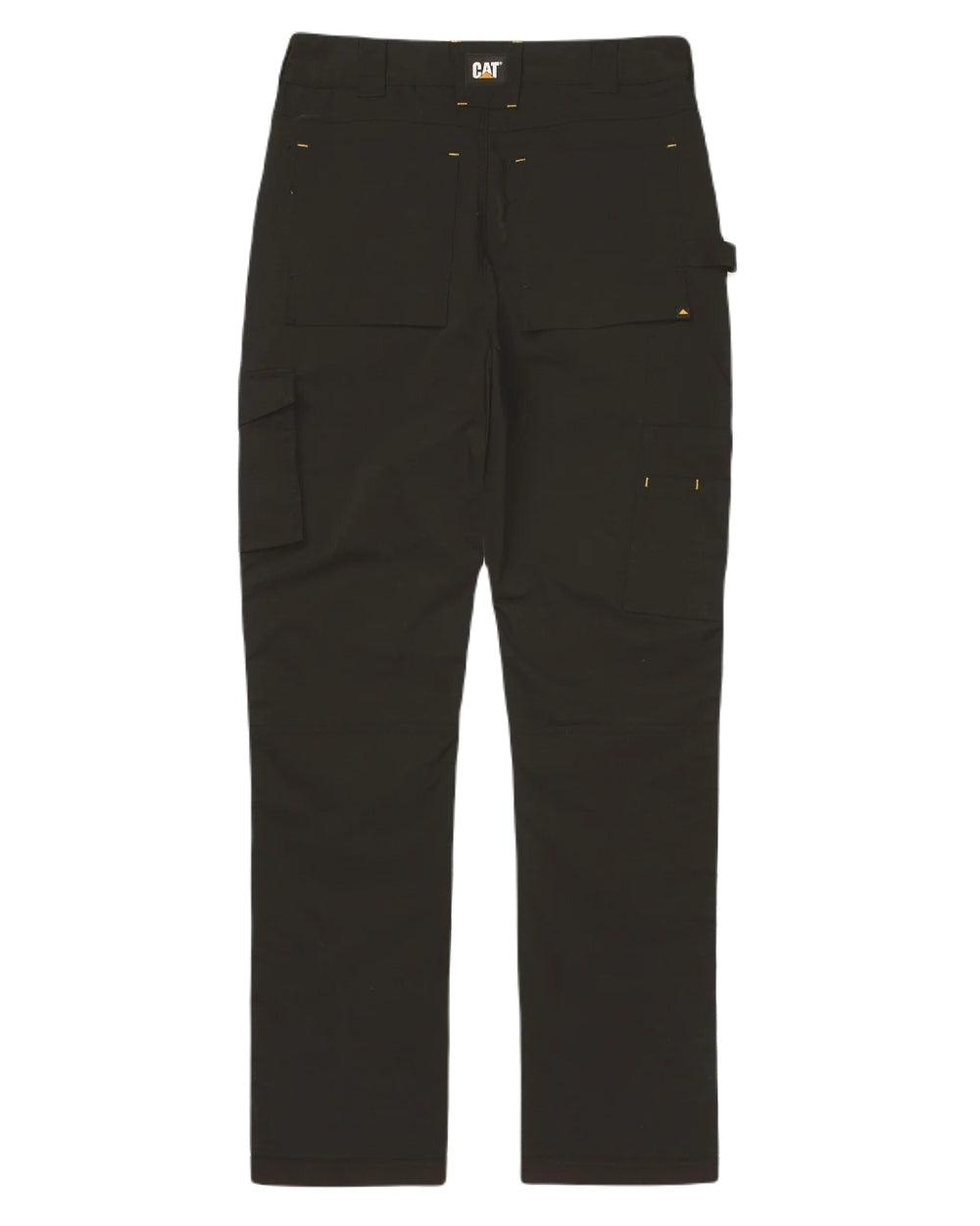 Black Coloured Caterpillar Mens Nexus Holster Stretch Pocket Trousers on White Background
