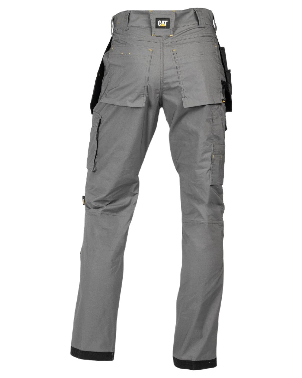 Dark Shadow Coloured Caterpillar Mens Nexus Holster Stretch Pocket  Trousers on White Background
