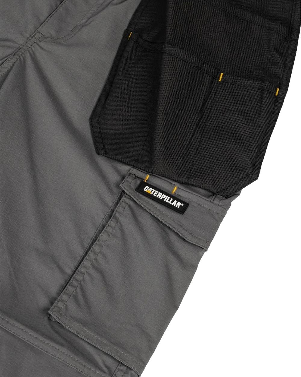 Dark Shadow Coloured Caterpillar Mens Nexus Holster Stretch Pocket  Trousers on White Background
