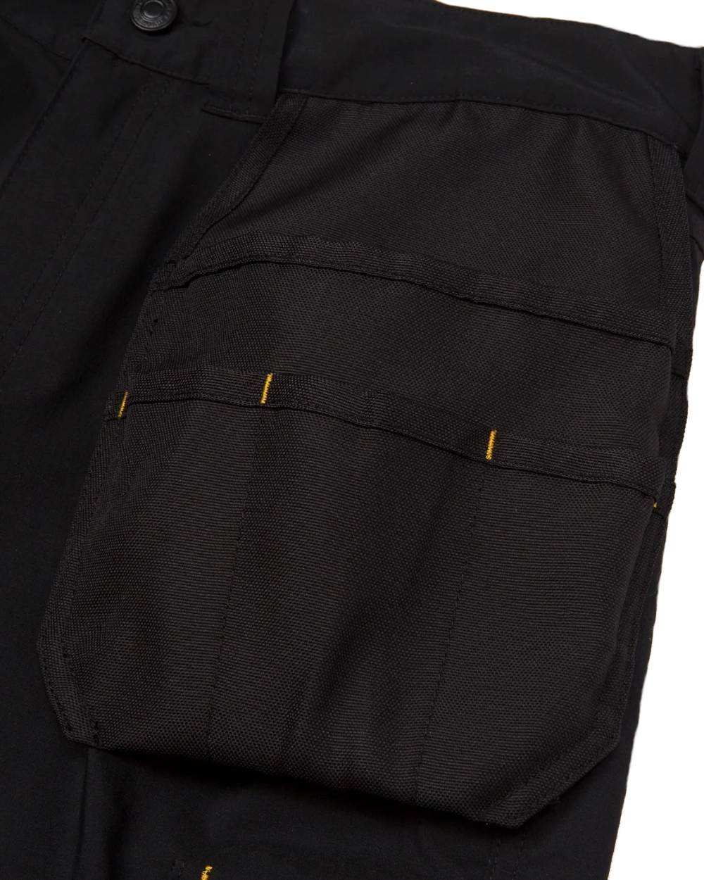 Black Coloured Caterpillar Mens Nexus Holster Stretch Shorts on White Background
