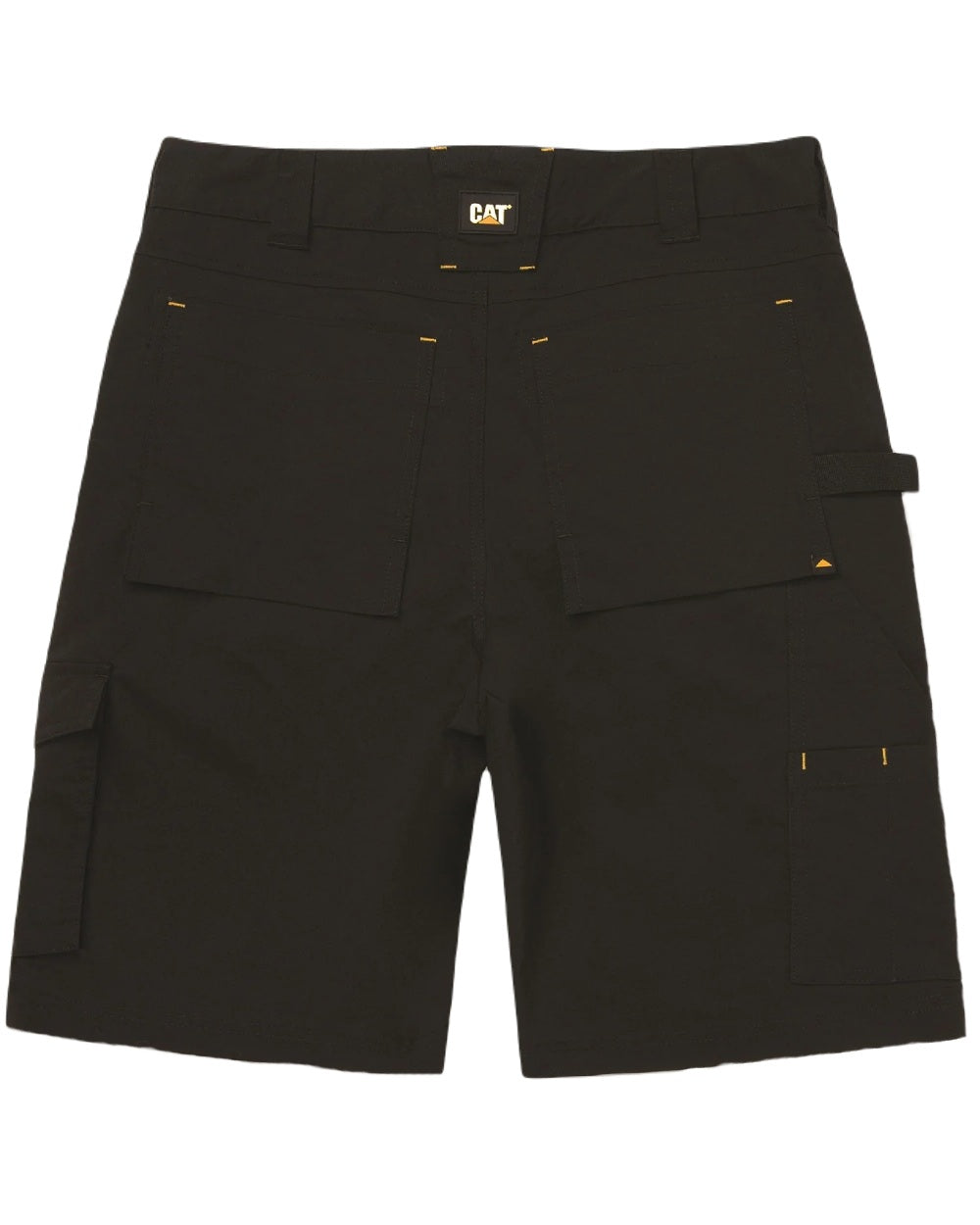 Black Coloured Caterpillar Mens Nexus Holster Stretch Shorts on White Background
