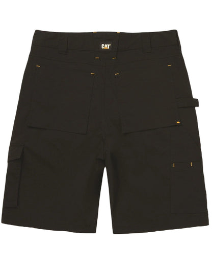 Black Coloured Caterpillar Mens Nexus Holster Stretch Shorts on White Background
