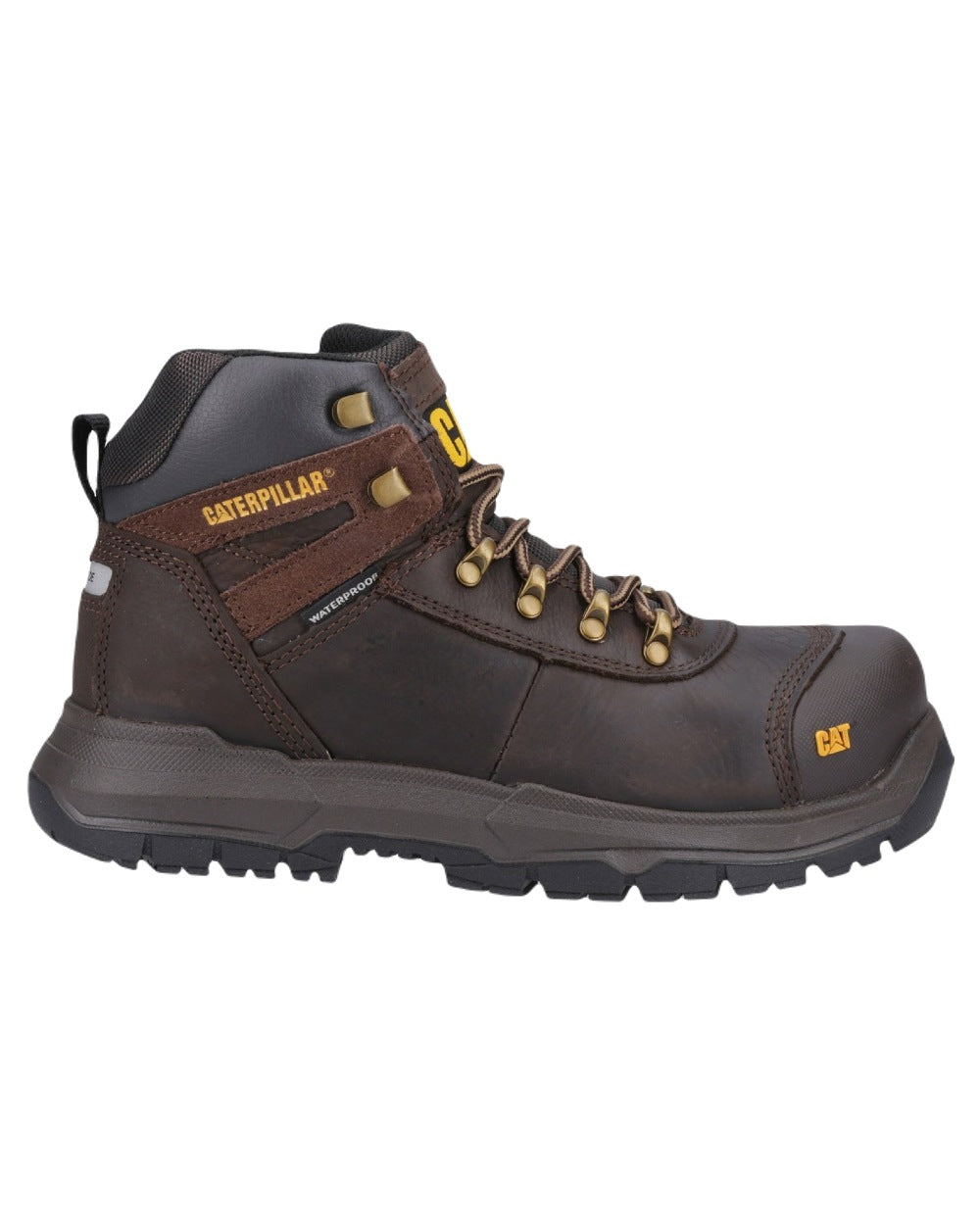 Brown Coloured Caterpillar Pneumatic 2.0 Safety Boots on White Background

