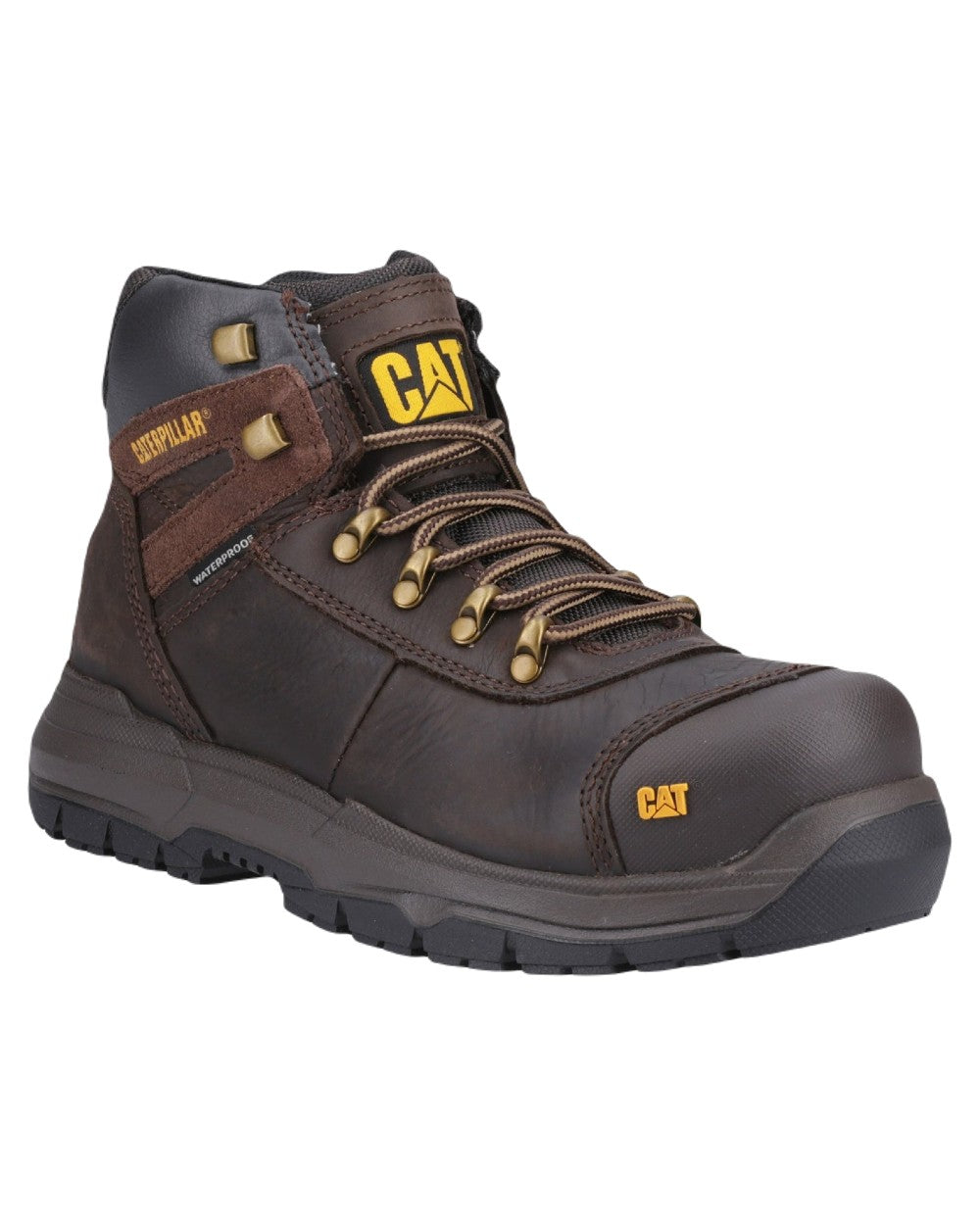Brown Coloured Caterpillar Pneumatic 2.0 Safety Boots on White Background
