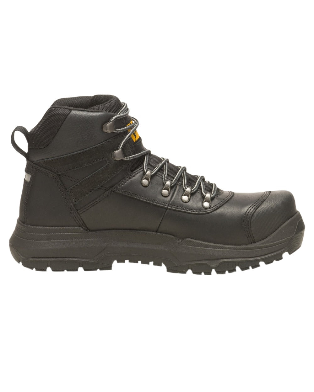 Black Coloured Caterpillar Pneumatic 2.0 Safety Boots on White Background
