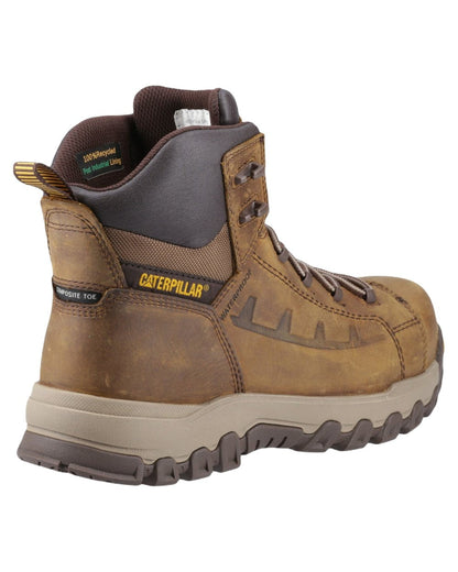 Pyramid Coloured Caterpillar Threshold Rebound Safety Boots on White Background
