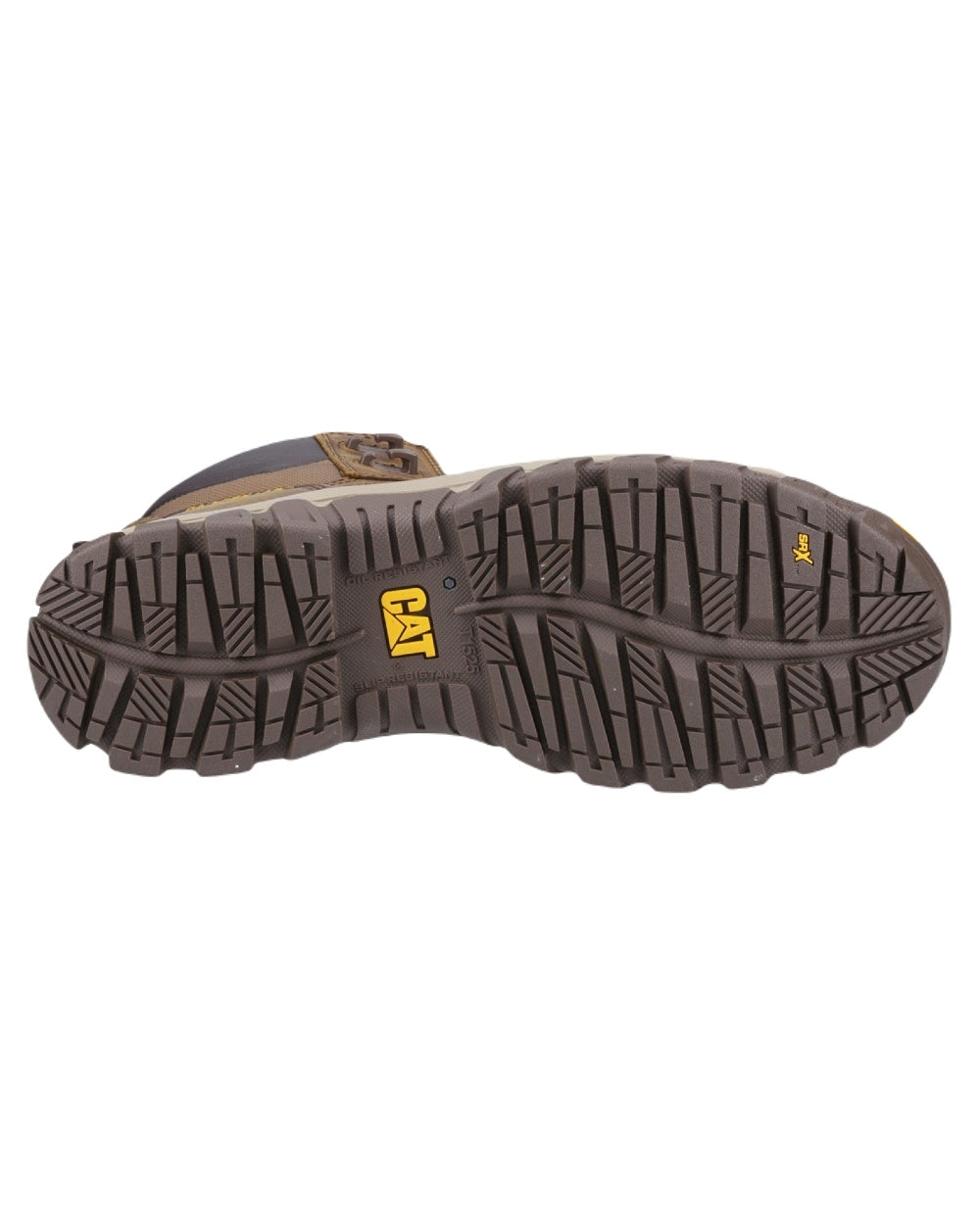 Pyramid Coloured Caterpillar Threshold Rebound Safety Boots on White Background
