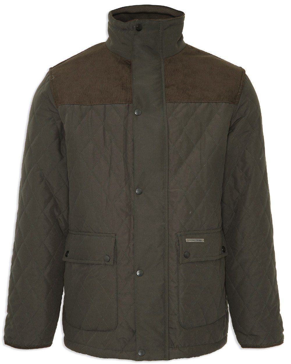 Olive Coloured Champion Lewis Diamond Quilted Jacket On A White Background 