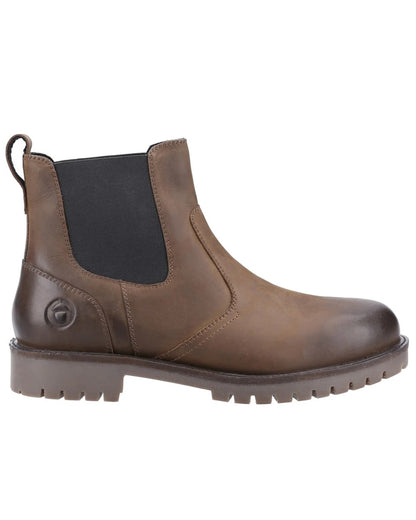 Brown coloured Cotswold Bodicote Chelsea Boots on white background 